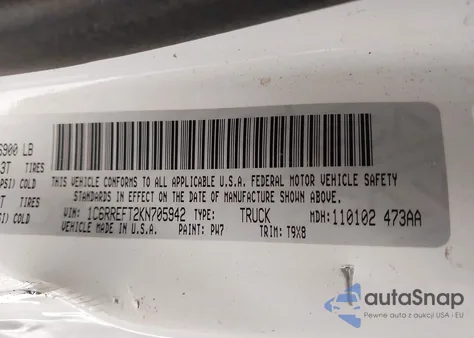 2019 Ram 1500 Big Horn/Lone Star 4X2 5'7 Box from USA, damaged, VIN 1C6RREFT2KN705942